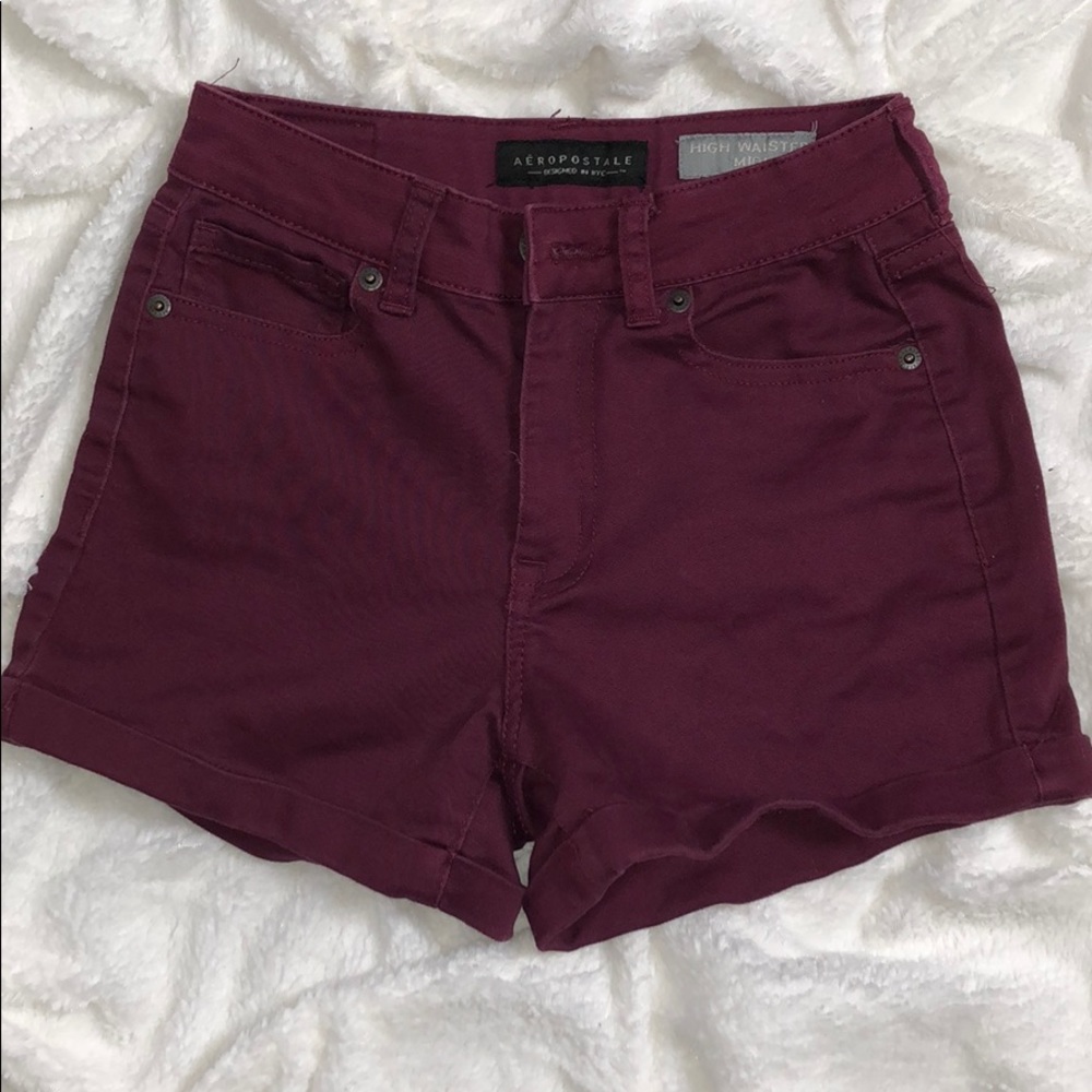 Aeropostale Maroon high waist Midi Shorts